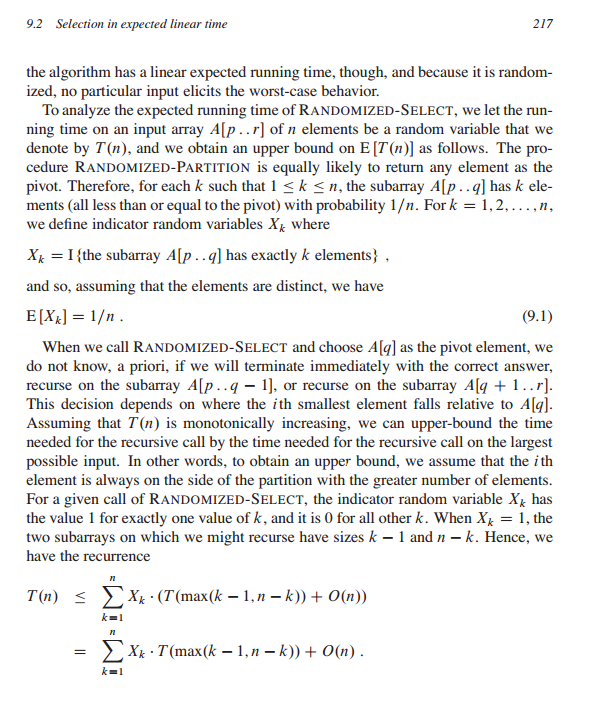set of n distinct numbers. Input: a set A of n distinct