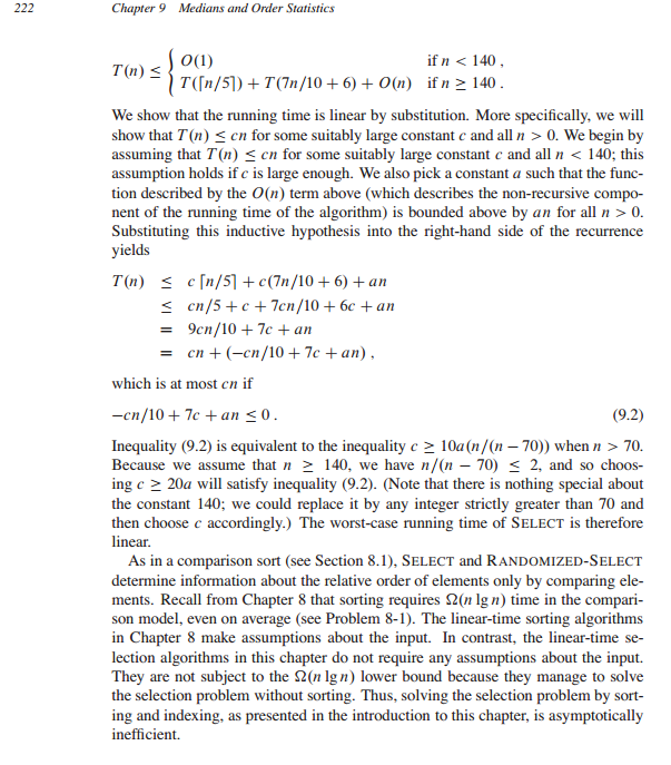 algorithm and the expected running time O(n).The important part in this algorithm