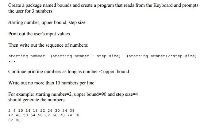 This is have to be done in java Create a package named