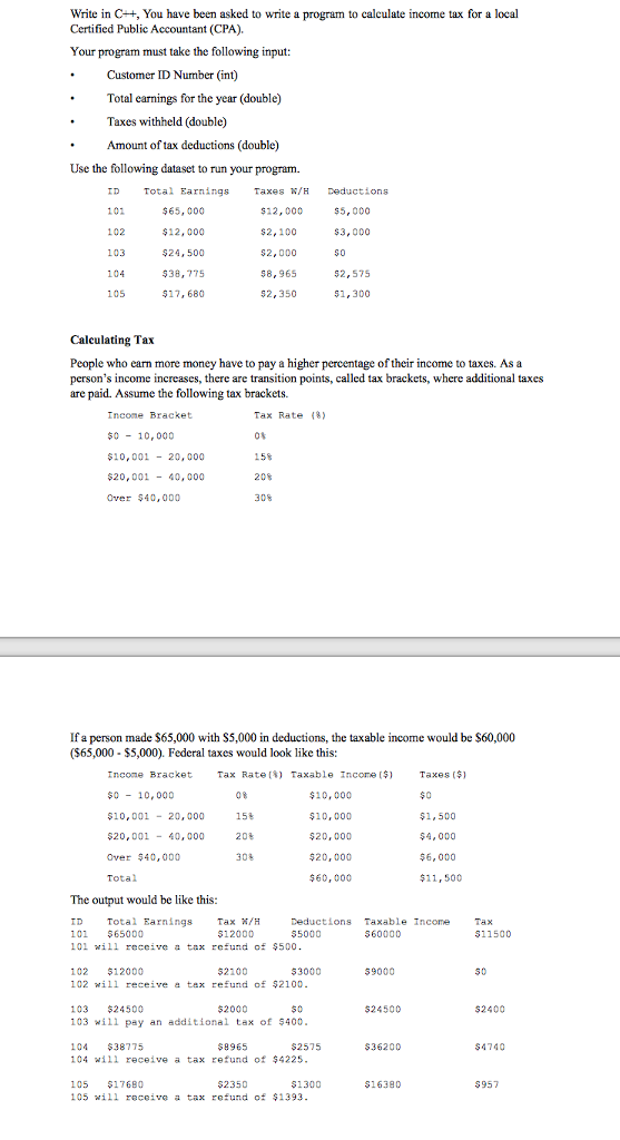 Write in C++ You have been asked to write a program