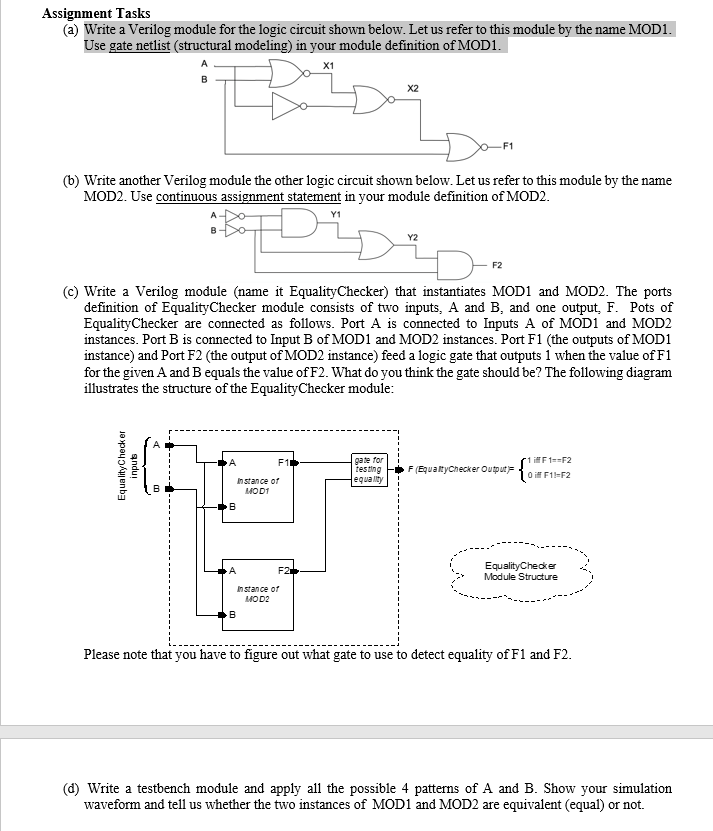  Write a Verilog module for the logic circuit shown below. Let