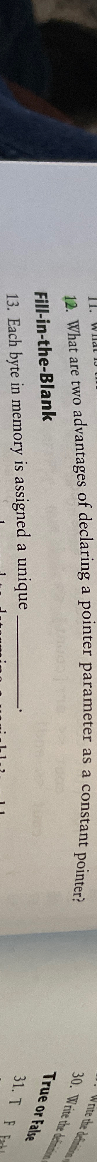  What are two advantages of declaring a pointer parameter as a