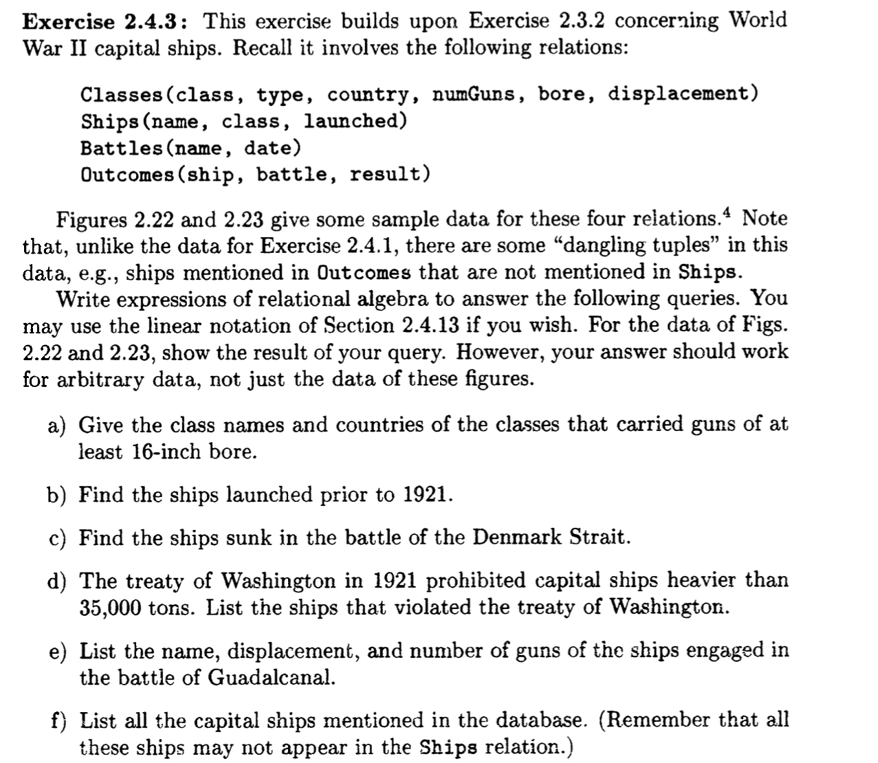  Exercise 2.4.3: This exercise builds upon Exercise 2.3.2 concerning World War