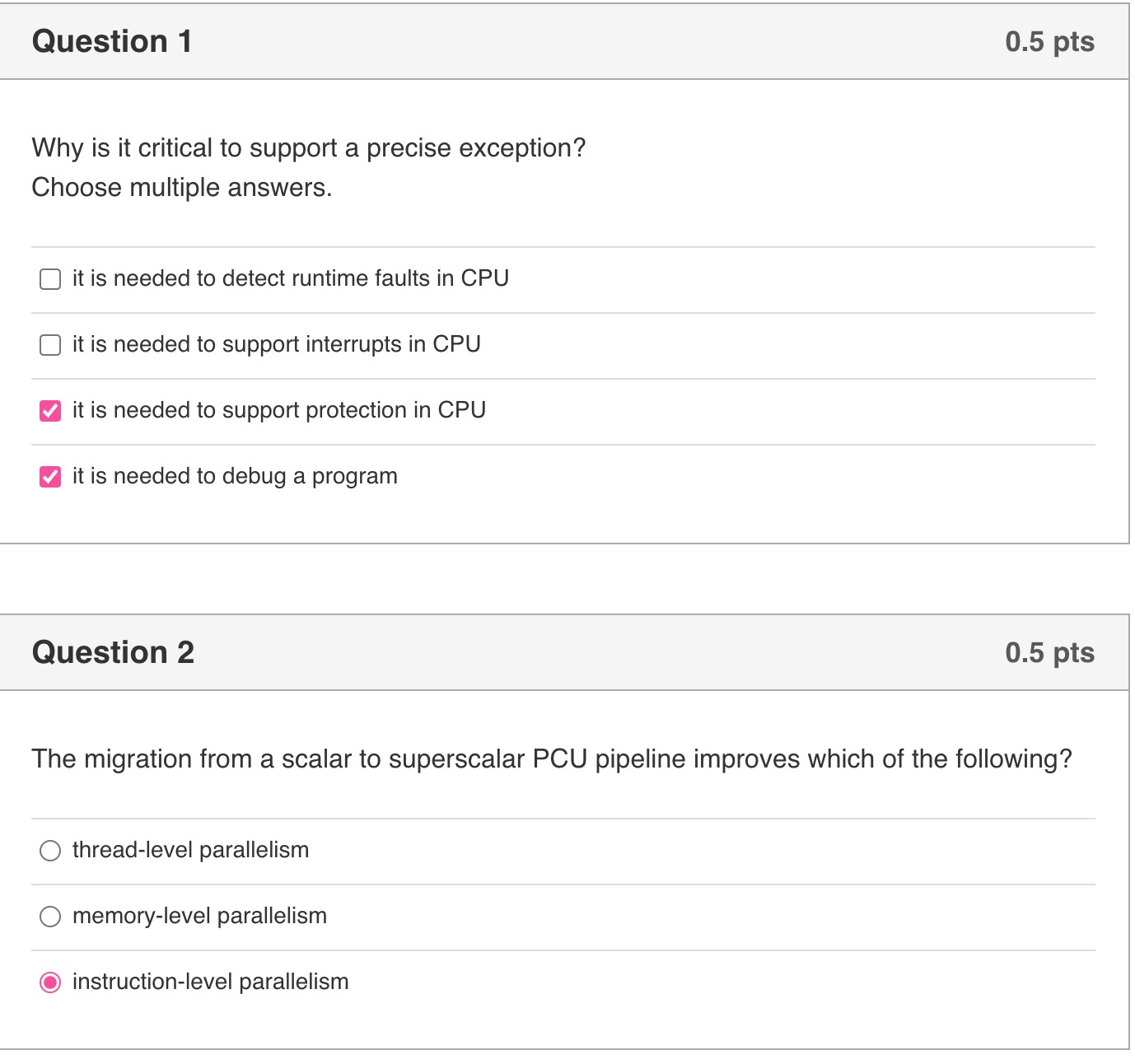  Question 1 Why is it critical to support a precise exception?