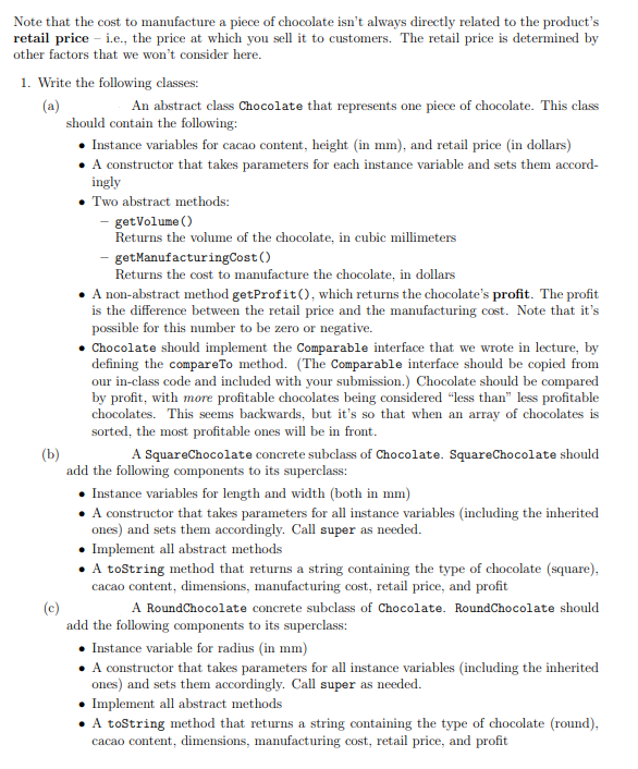 interface Comparable { int compareTo(Comparable c); } Suppose you own a gourmet