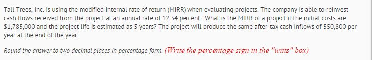 Please help me answer this questions 1 CoursHeroTranscribedText: Tall Trees, Inc. is