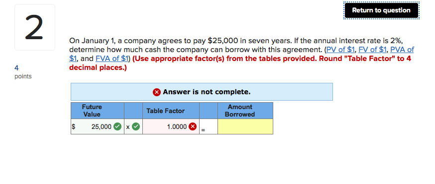 Answer please CoursHeroTranscribedText: Return to question 2 On January 1, a company