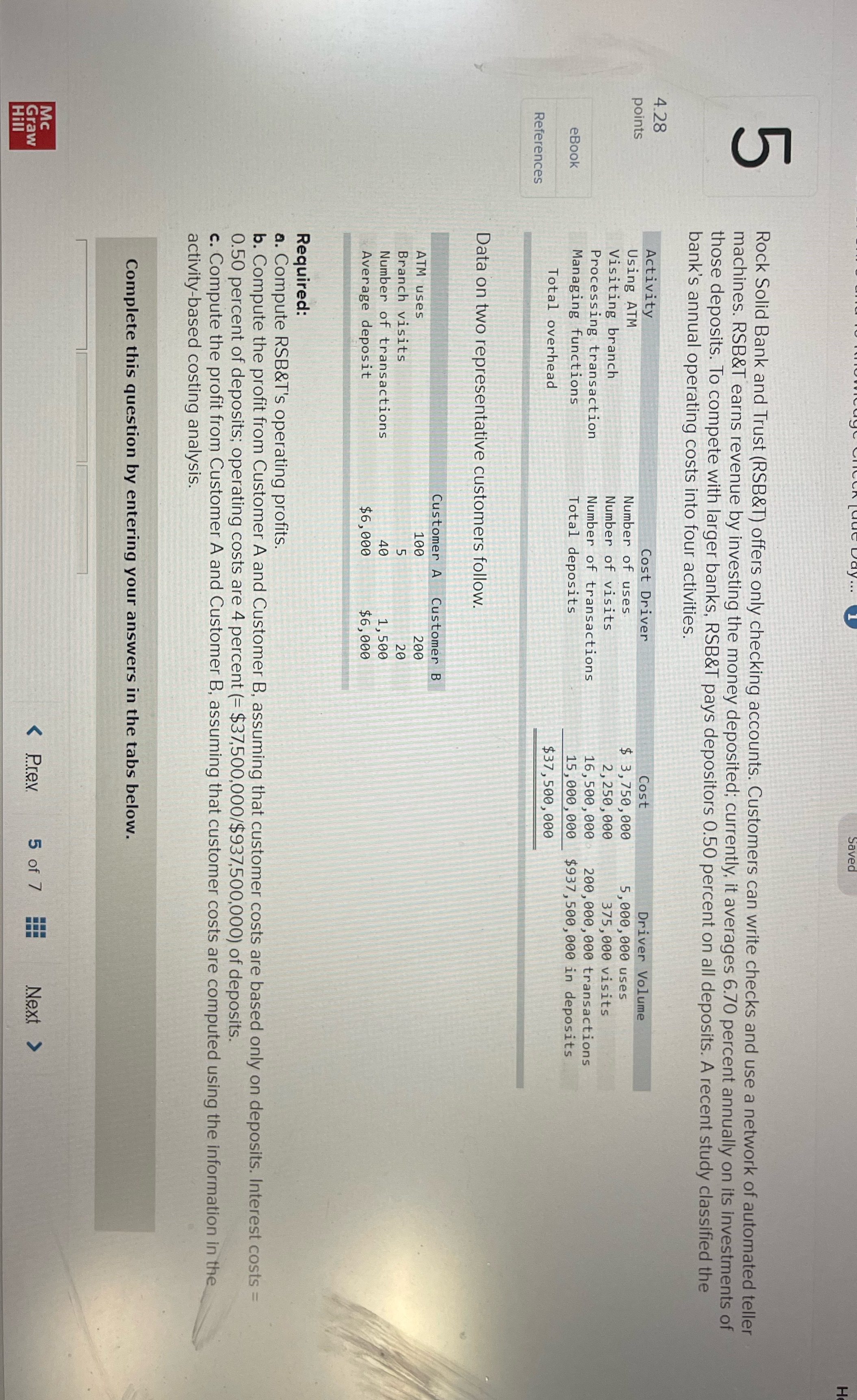 Can I get help please? Thank you! CoursHeroTranscribedText: Rock Solid Bank and