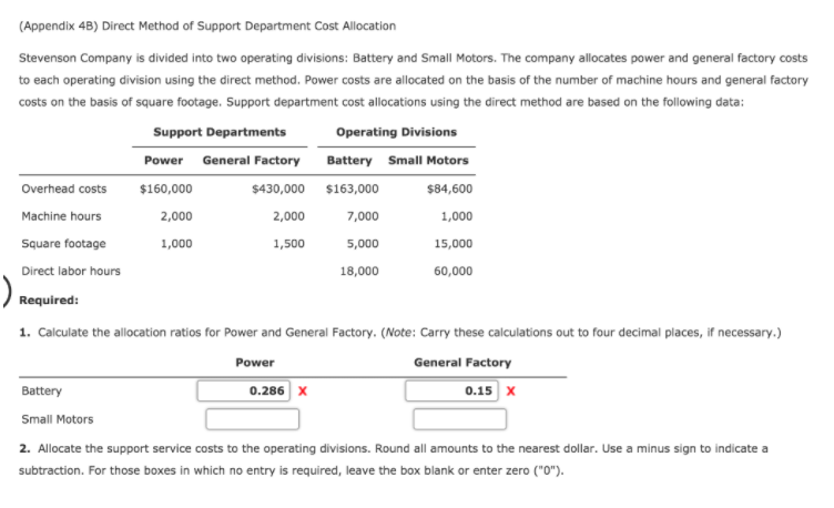  CoursHeroTranscribedText: (Appendix 4B) Direct Method of Support Department Cost Allocation Stevenson