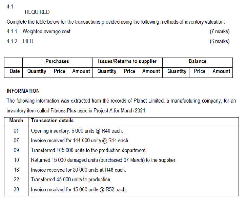 please help CoursHeroTranscribedText: 4.1 REQUIRED lGomplete the table below for the transactions