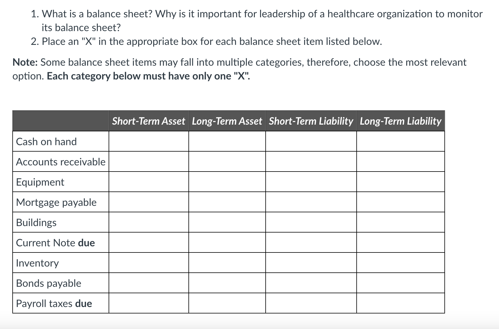 1. What is a balance sheet? Why is it important for