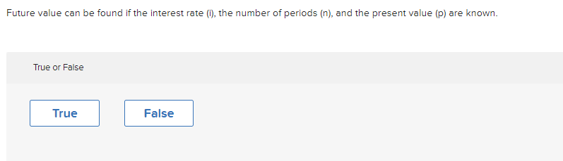 dec're'lone about The future. True or False \f