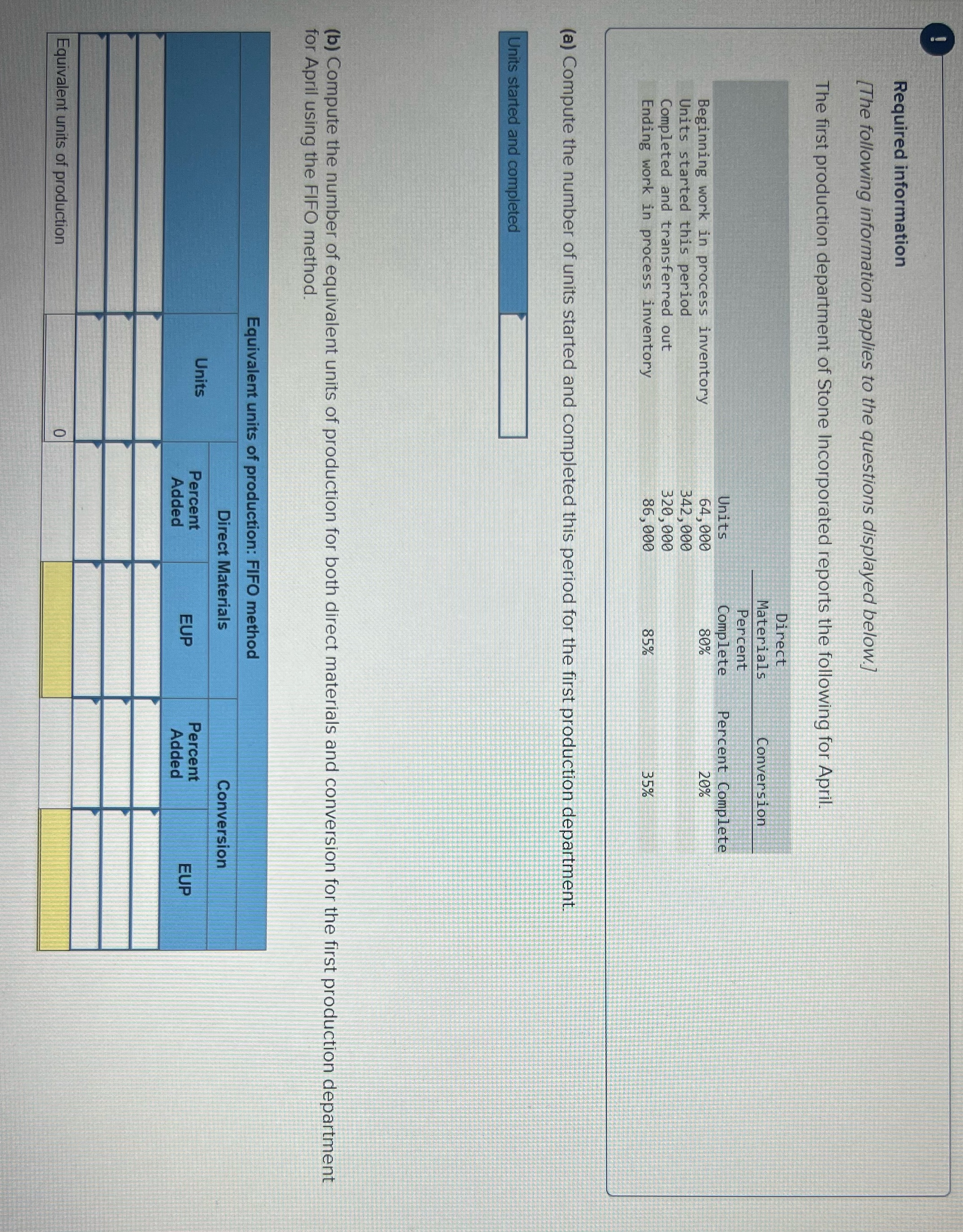 Please help . . . . . . Required information [The following