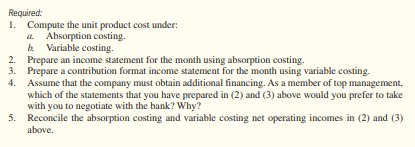 Products, Inc., has just organized a new division to manufacture and sell