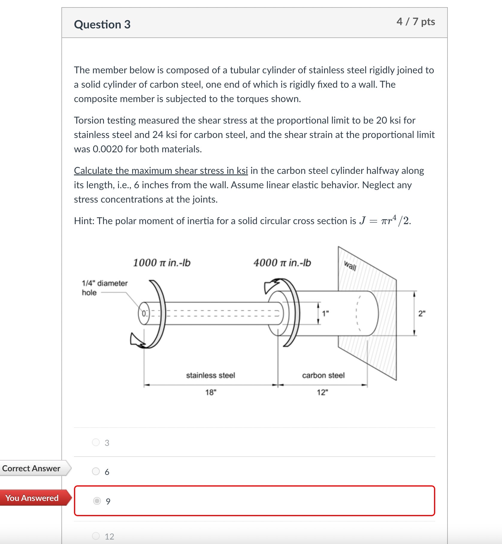  CoursHeroTranscribedText: Question 3 4 / 7 Pts Correct Answer You Answered