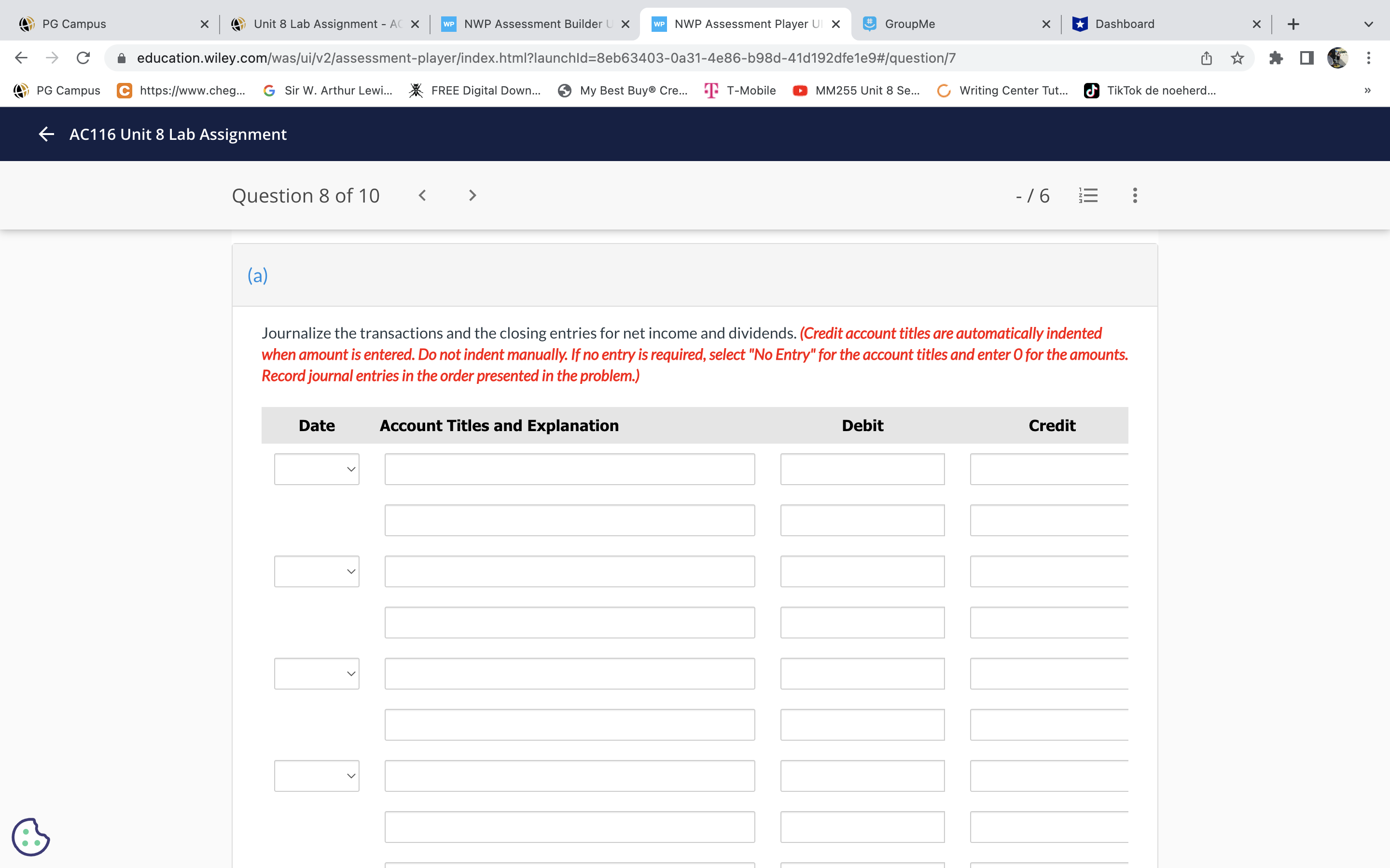 NWP Assessment Builder U X WP NWP Assessment Player UI X #