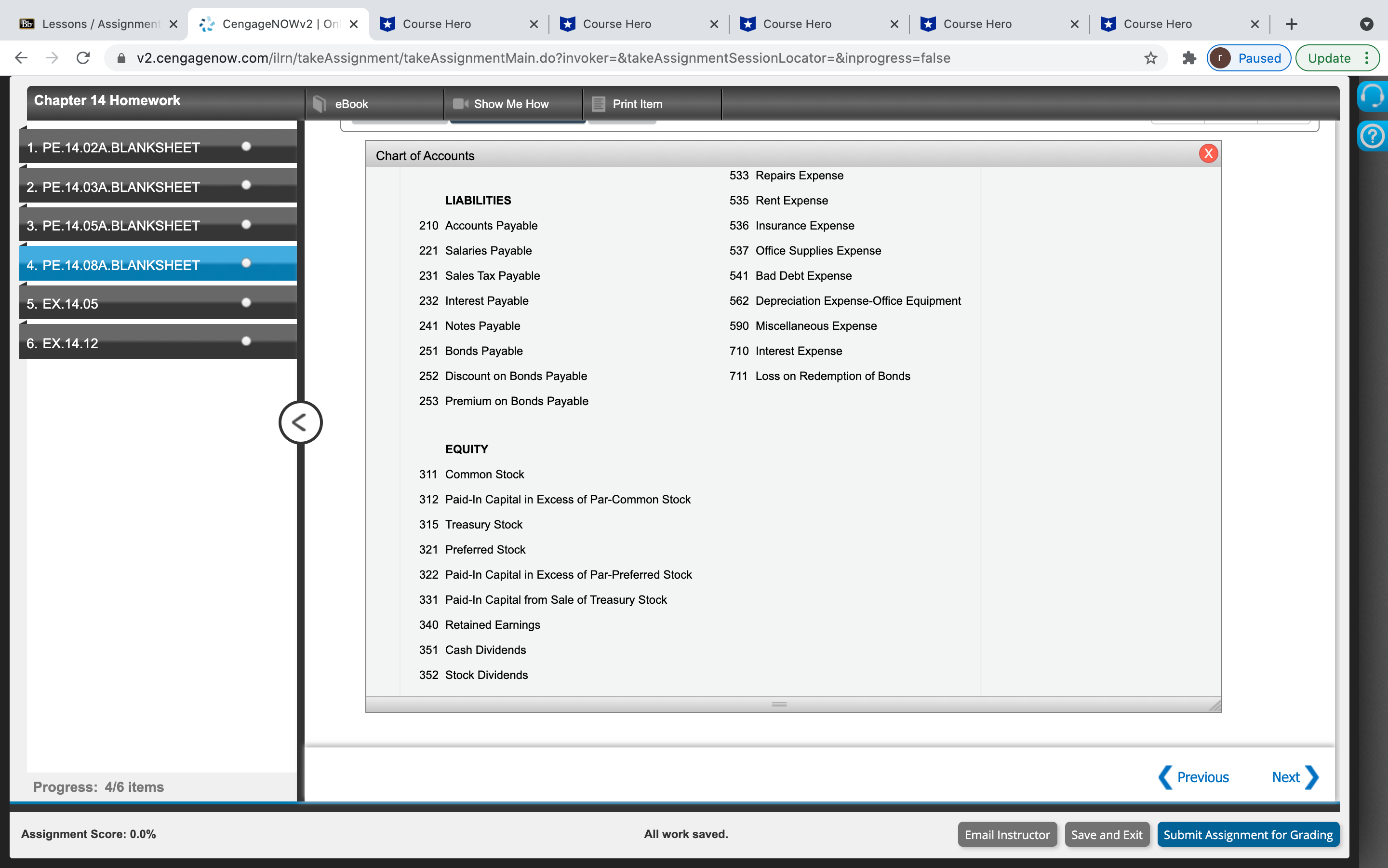 x Course Hero X + A v2.cengagenow.com/ilrn/takeAssignment/takeAssignmentMain.do?invoker=&takeAssignmentSessionLocator=&inprogress=false Paused Update : Chapter 14