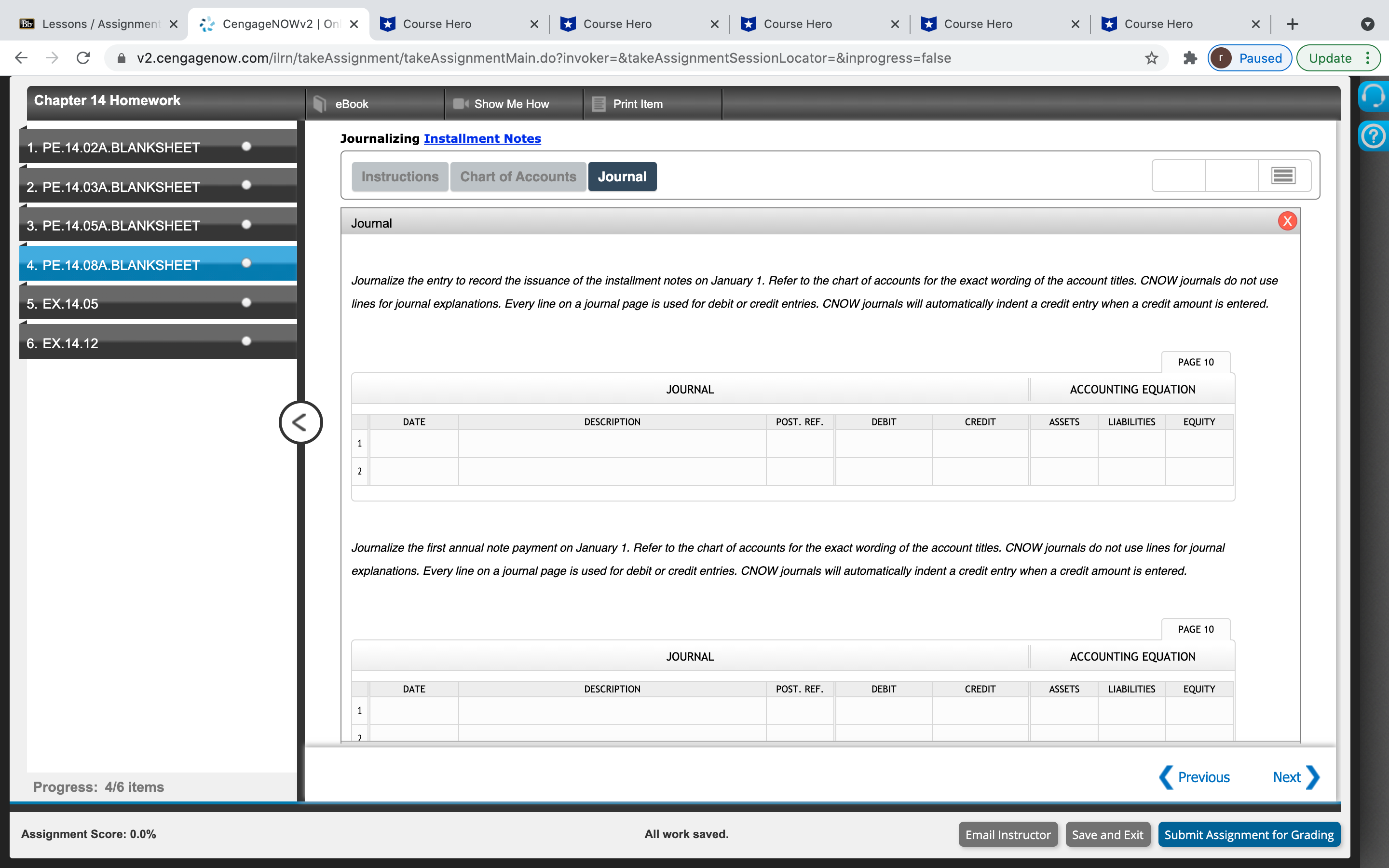 Homework eBook Show Me How Print Item O Journalizing Installment Notes ?
