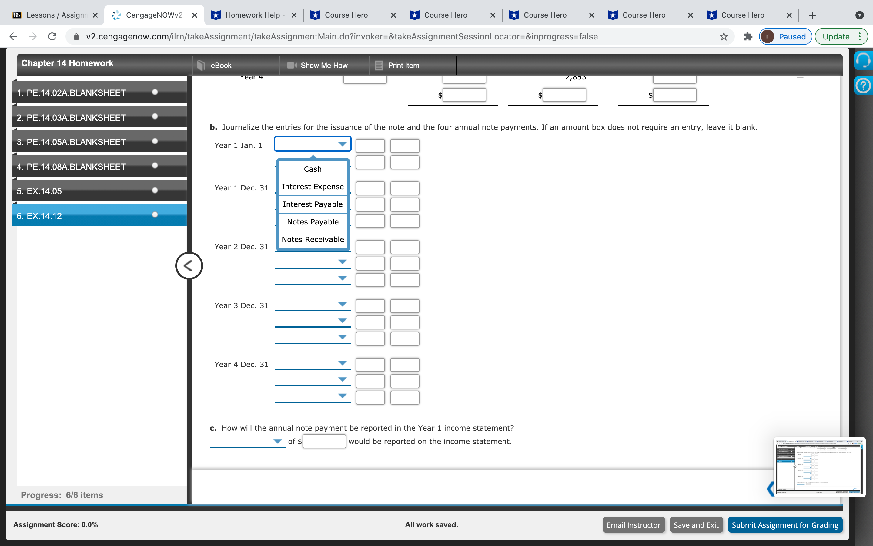 the fiscal year, a company issues $89,000, 6%, five-year installment notes that