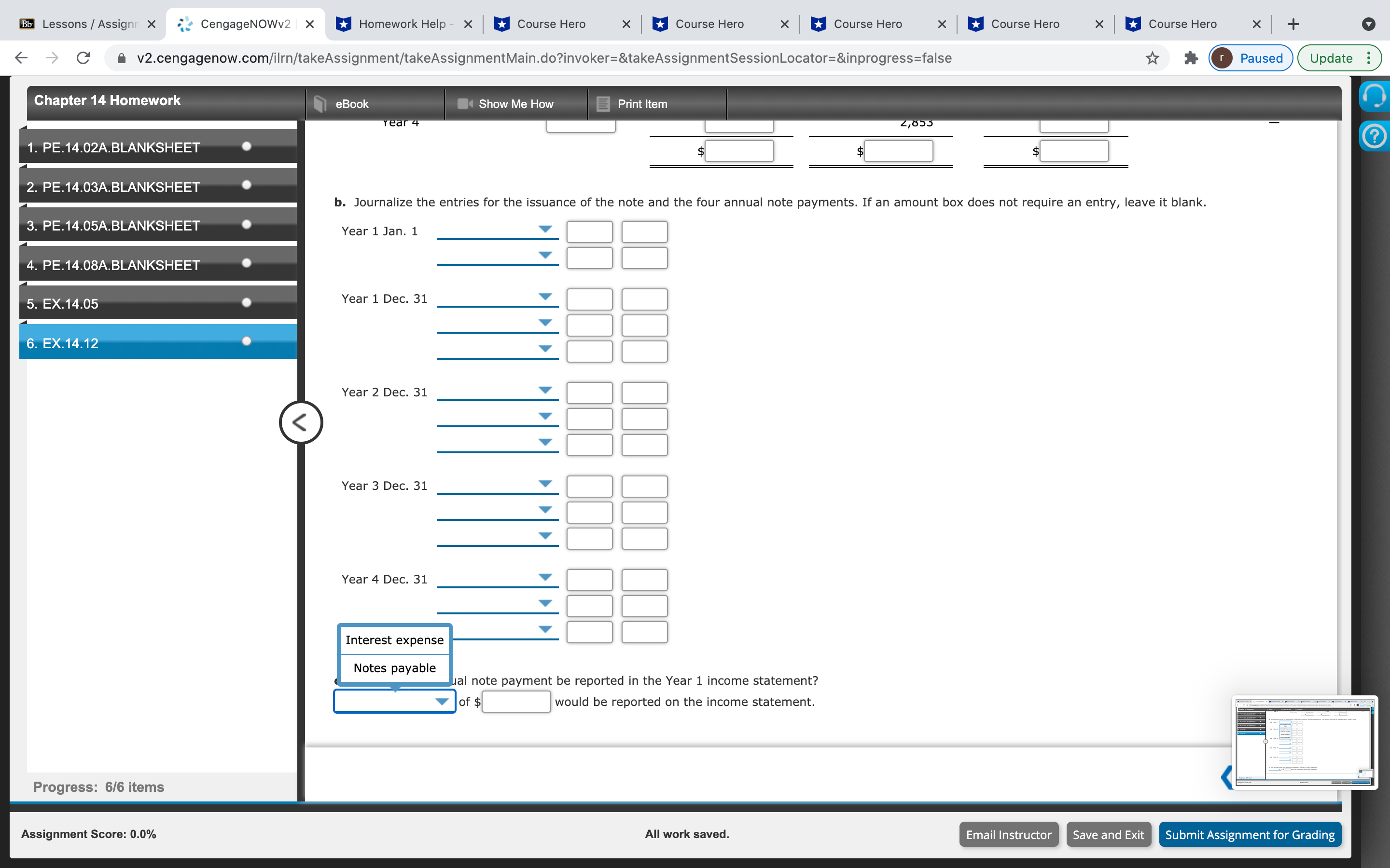 have annual payments of $21, 128. The first note payment consists of