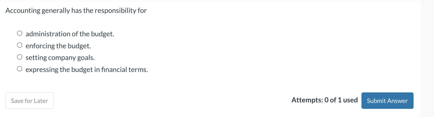 the budget committee to evaluate the performance of employees. 0 They provide