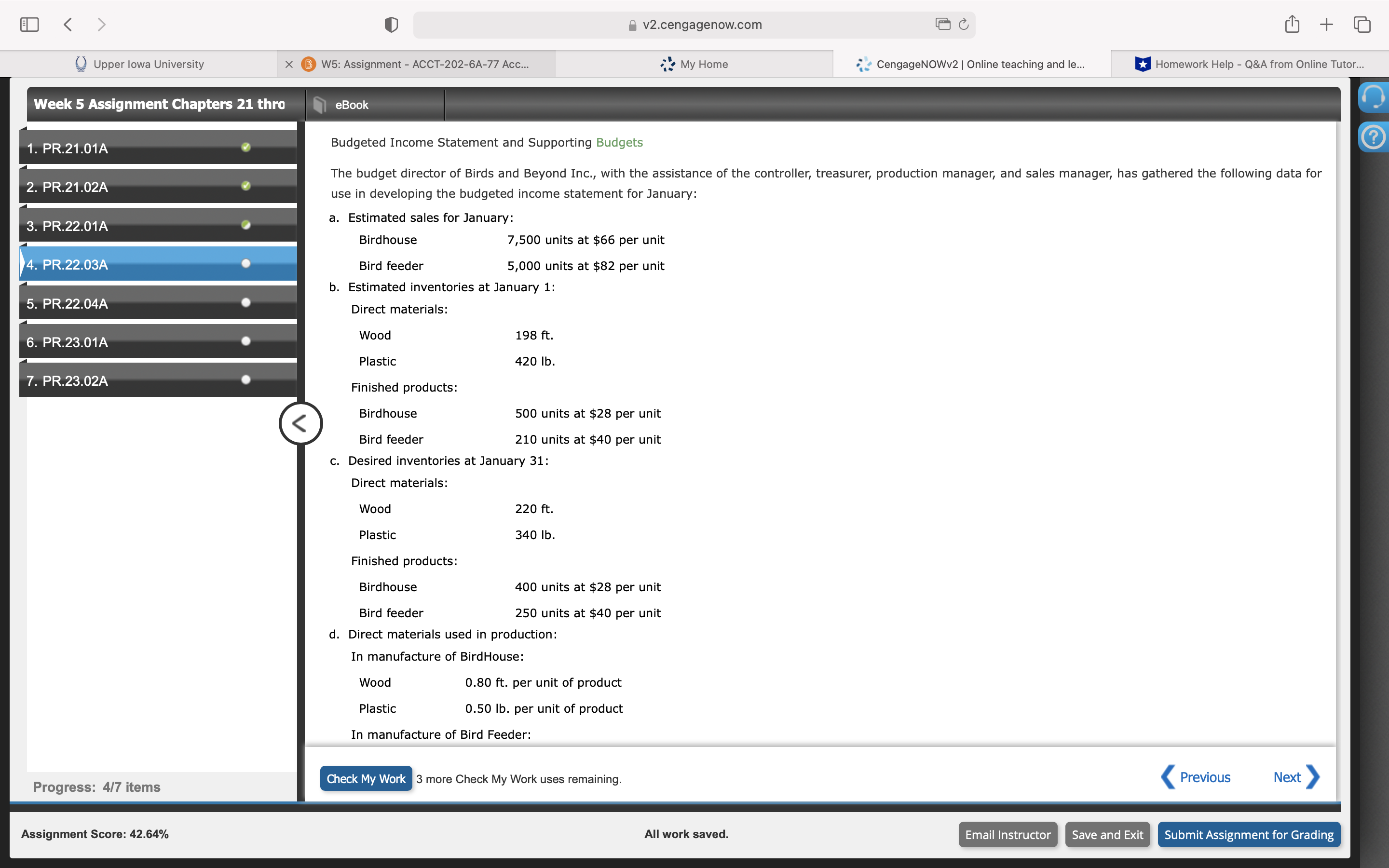  v2.cengagenow.com + Upper lowa University x B W5: Assignment - ACCT-202-6A-77