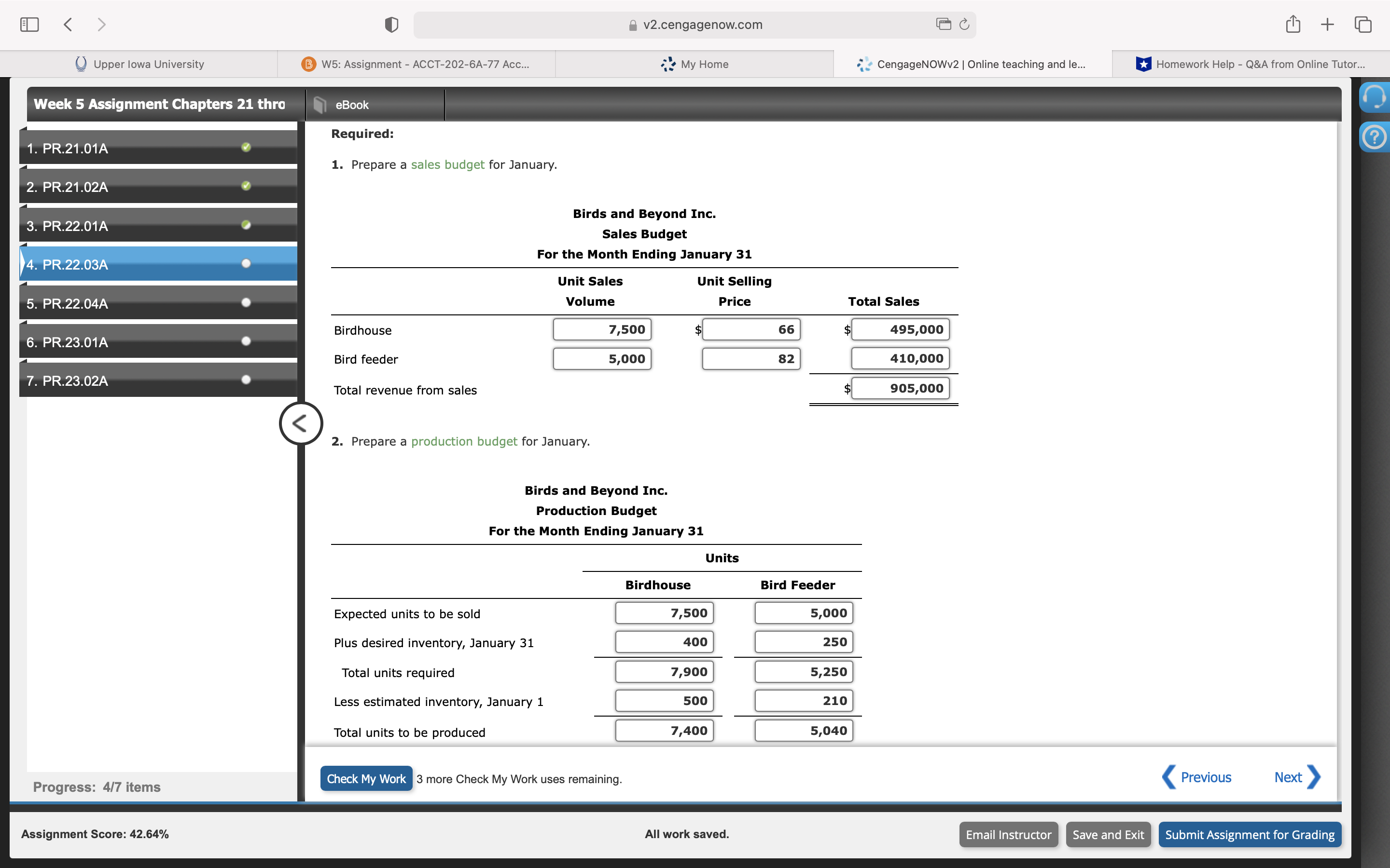 1. PR.21.01A Budgeted Income Statement and Supporting Budgets The budget director of