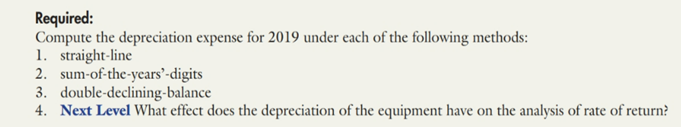 step by step. El 1-2 Depreciation Methods Sorter Company purchased equipment for