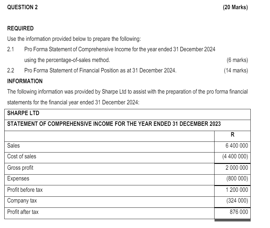 please read the below and answer question 2.1 and 2.2 QUESTION 2