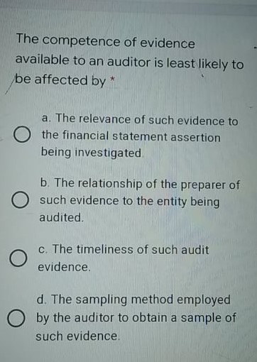 efficiency and O effectiveness of management's operating procedures b Assess the presentation