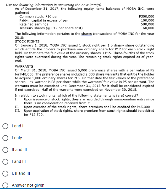 Please help me with this question. This subject is Intermediate Accounting. Thankyou