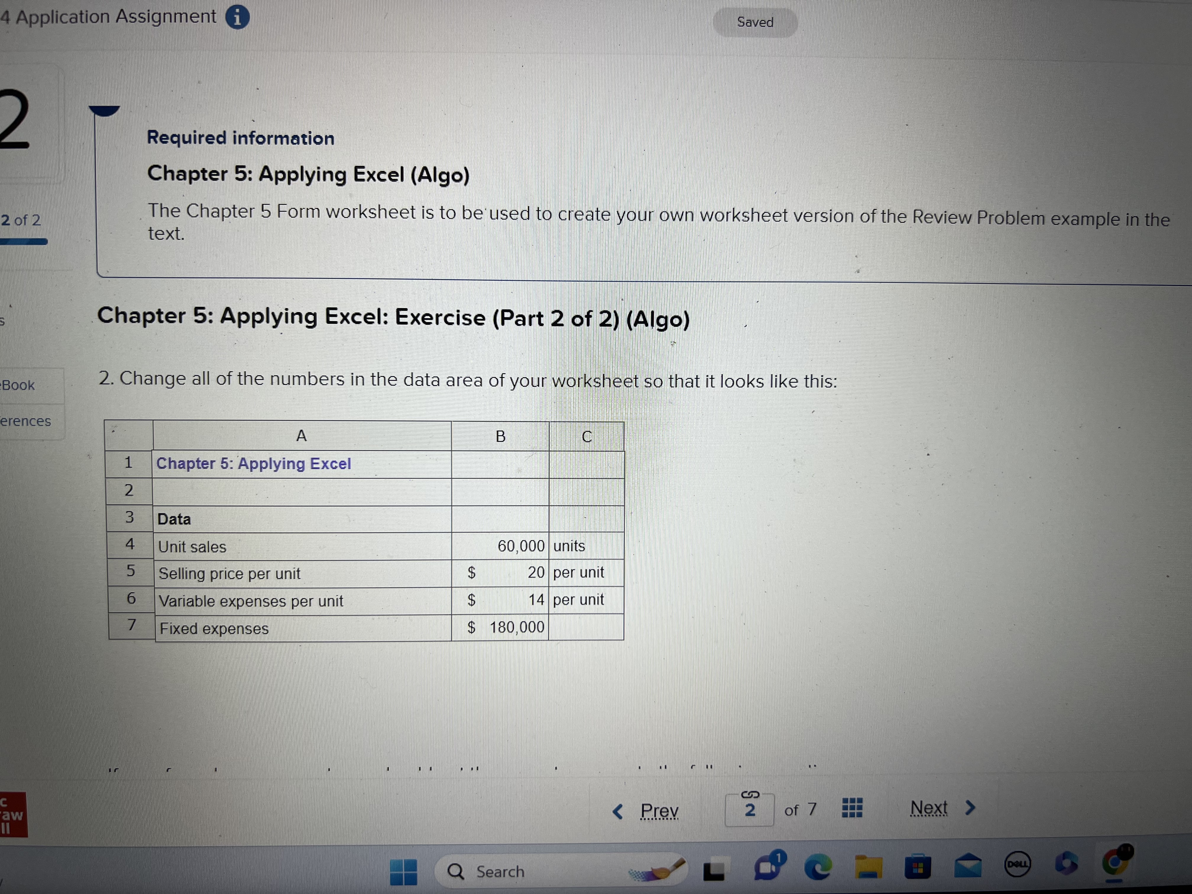 Worksheet (Part 1 of 2) (Algo) Download the Applying Excel form and