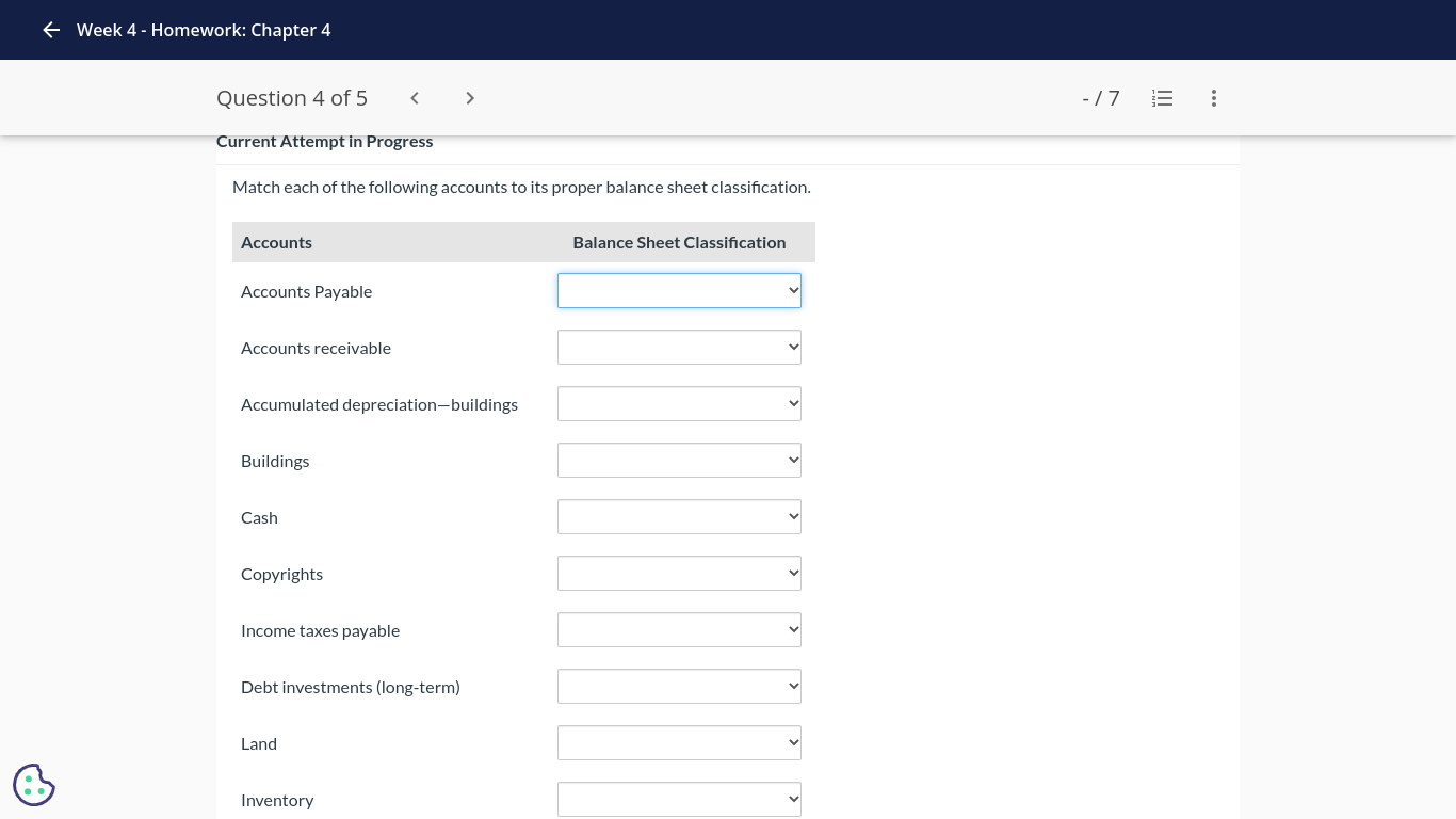  - Week 4 - Homework: Chapter 4 Question 4 of 5