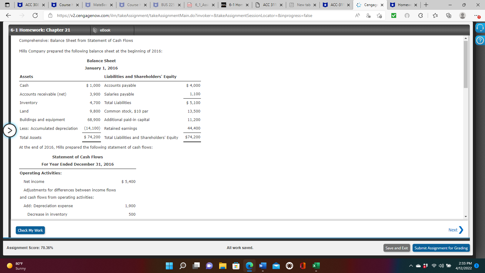 Needing help with this last question for Intermediate Accounting IIPr.05-12 ACC 308