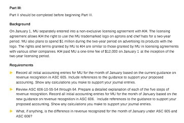 Part Ill: Part II should be completed before beginning Part III.