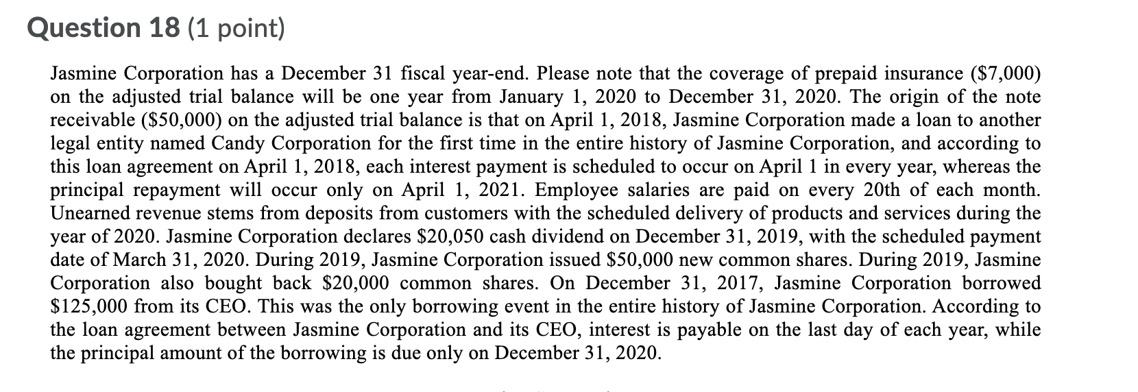 says it shouldn't take too long Jasmine Corporation Adjusted Trial Balance December