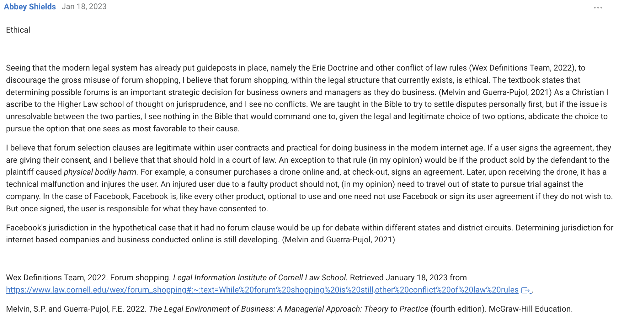 reply to these 2 thread regarding these questionquestions: Abbey Shields Jan 18,