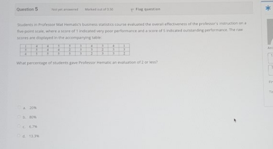 multiple choice questions Question 5 p Flag question Students In Professor Mat