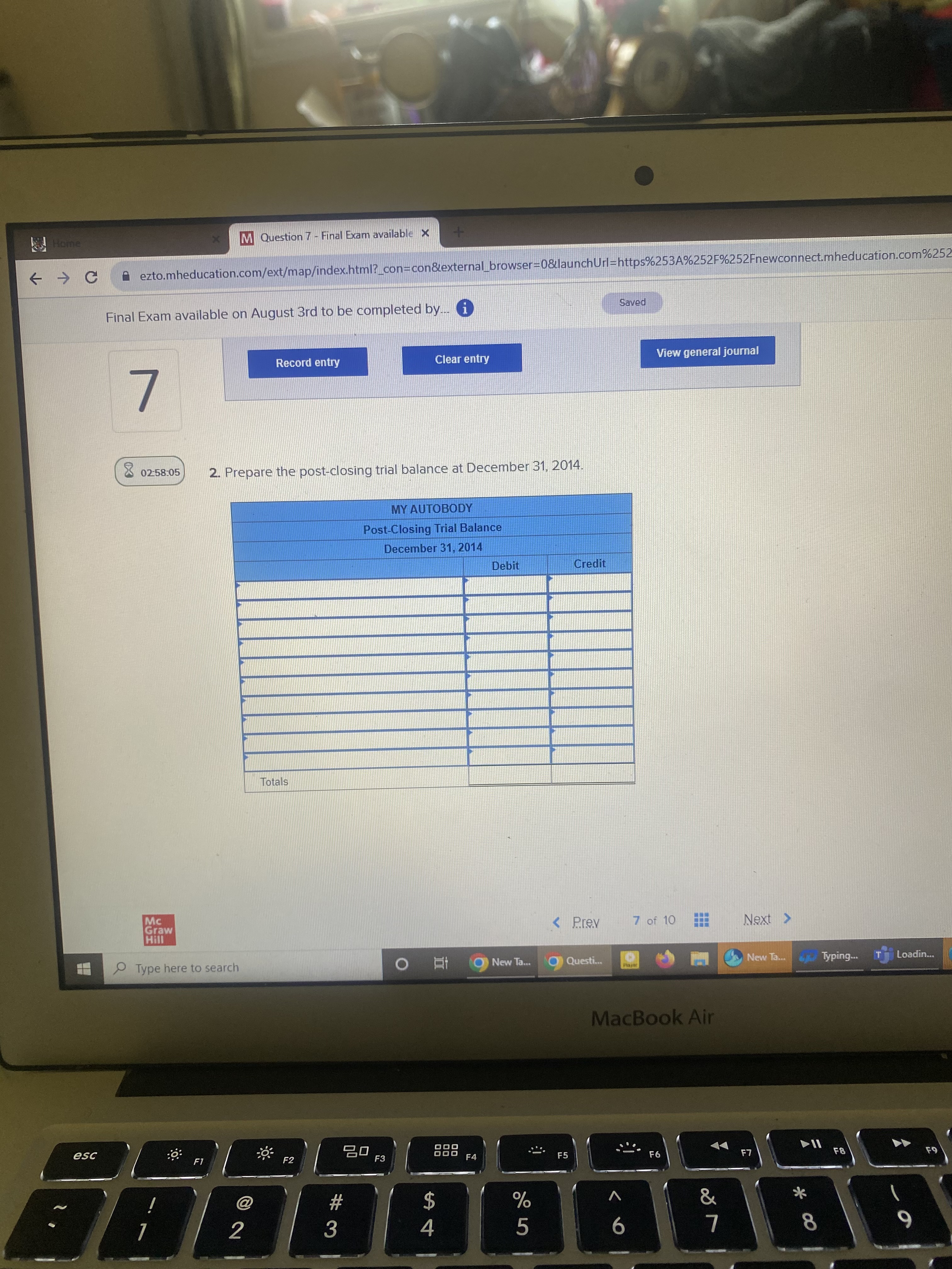 Final Exam available on August 3rd to be completed by.. i Saved