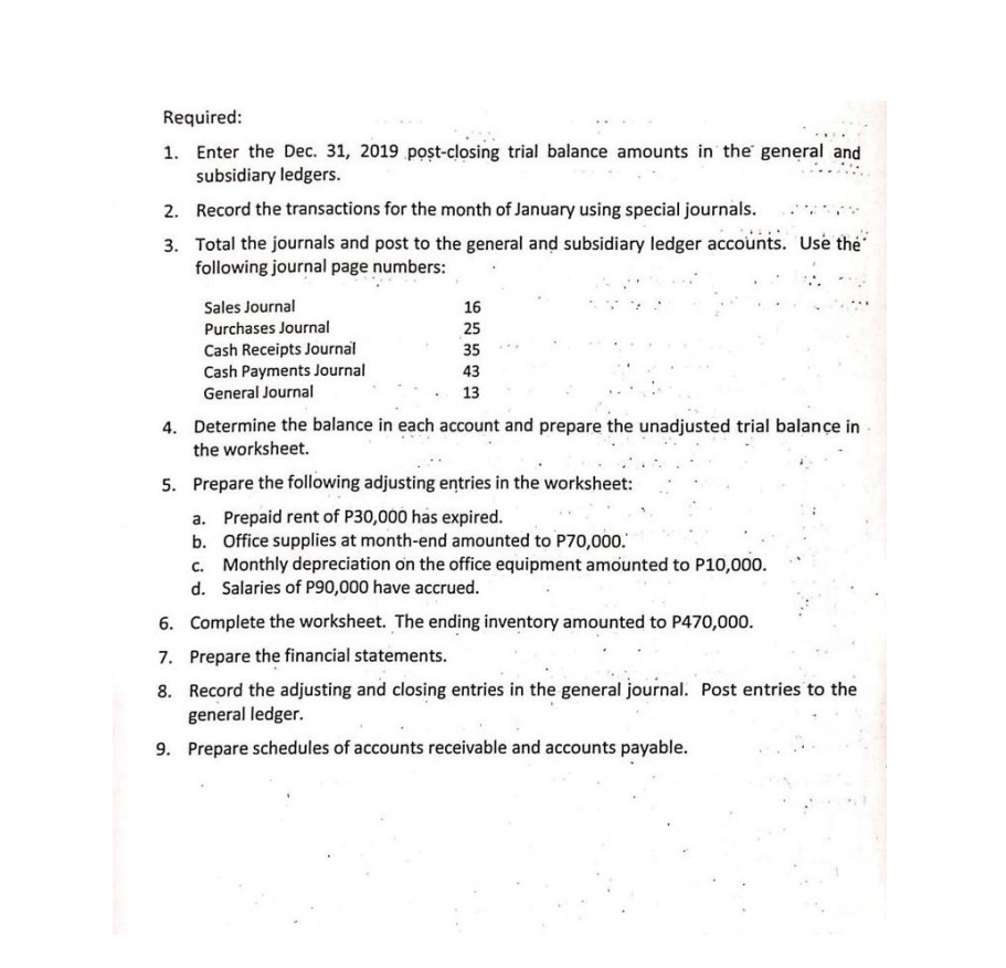 2019 110 Cash P 240,000 120 Accounts Receivable 210,000 130 Merchandise Inventory