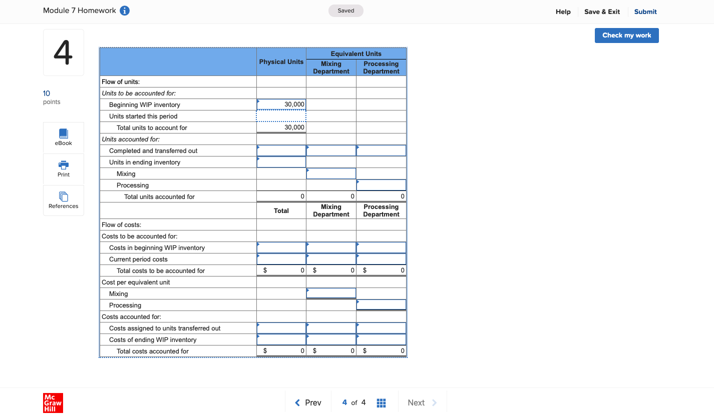 my will Terminal Industries {Tl} produces a product using three departments: Mixing,