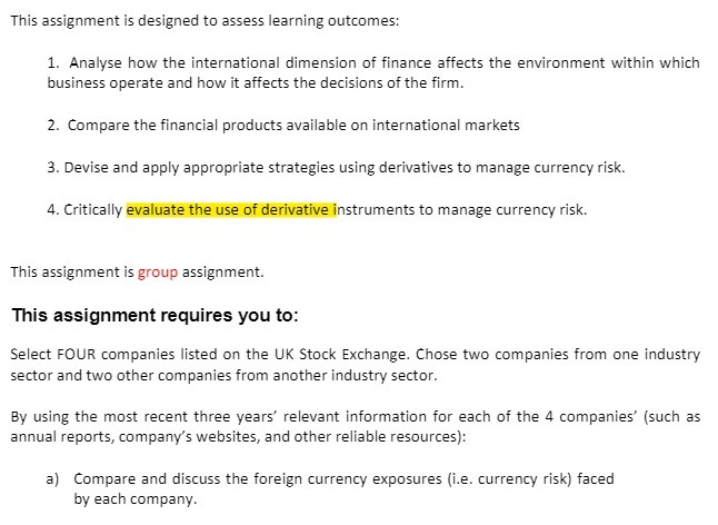  This assignment is designed to assess learning outcomes: 1. Analyse how