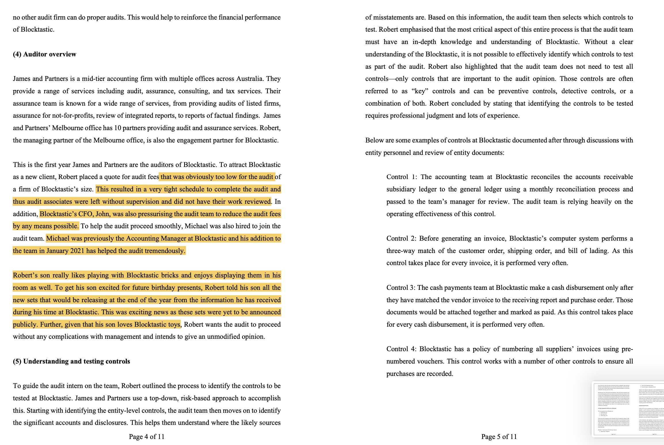 opinion. b) Based on the case, provide four (4) factors that indicate