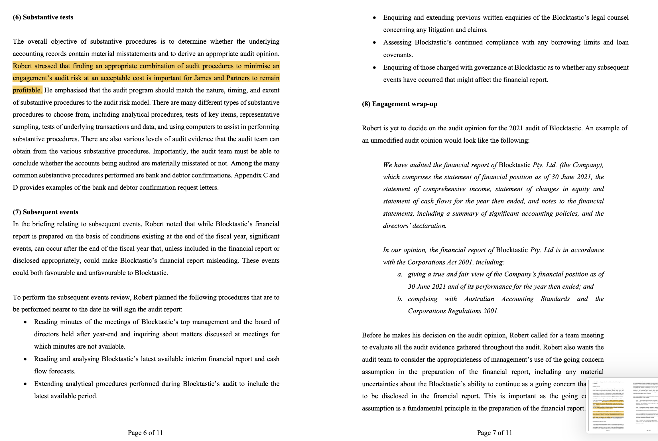 Bloktastic satisfies the going concern assumptionc) explain if bloktastic satisfies going concern