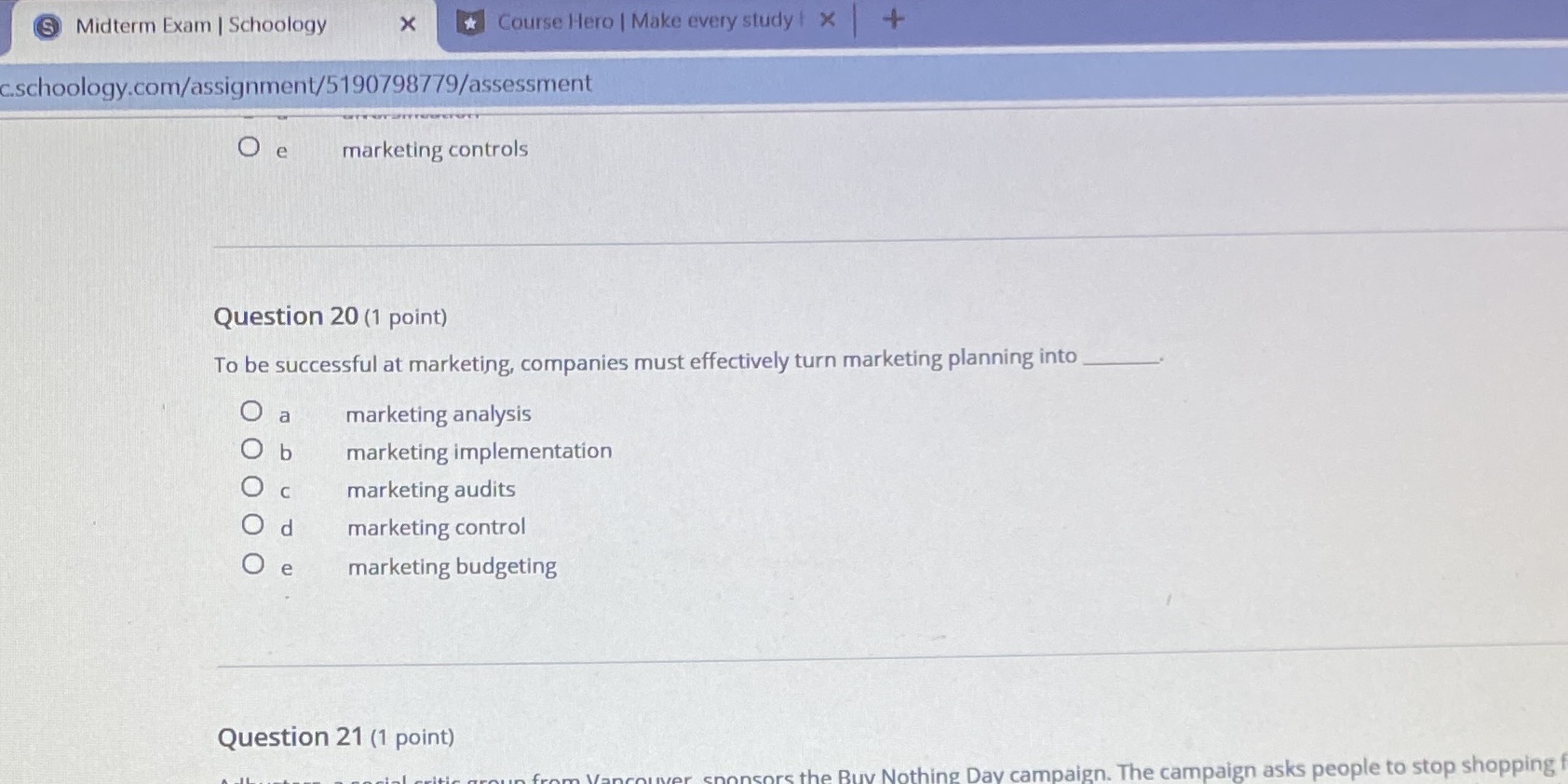  Midterm Exam | Schoology X Course Hero | Make every study