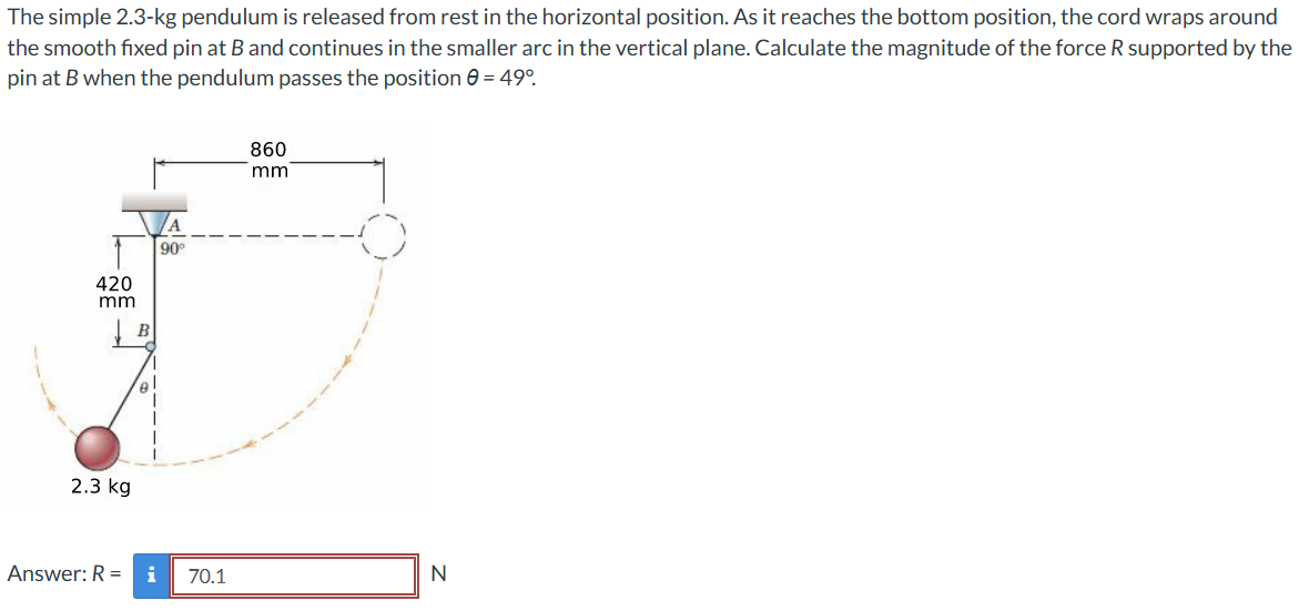 Do not copy?Show fbd and all the expressionDynamics CoursHeroTranscribedText: The simple 2.3-kg