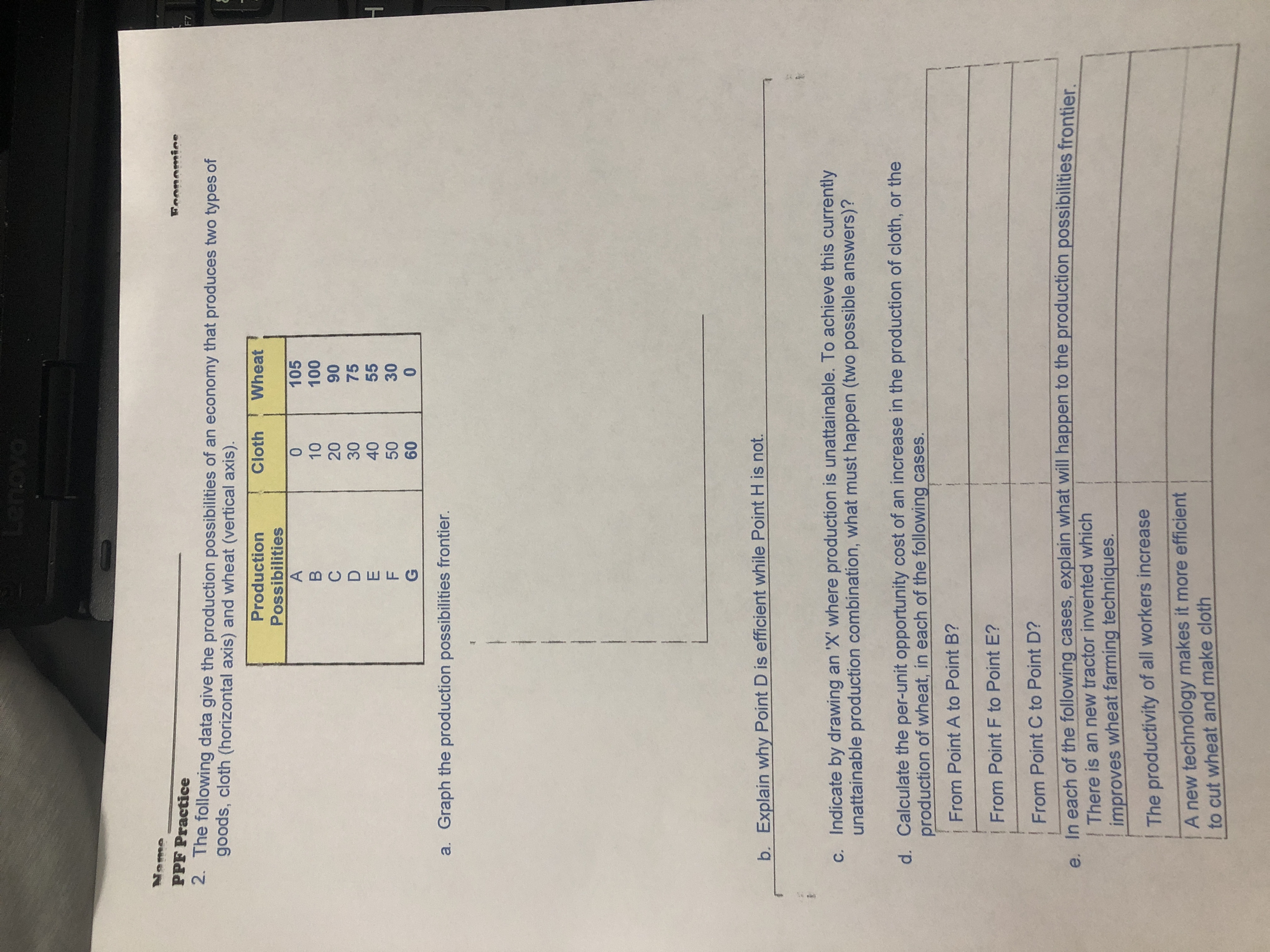 I need help with this worksheet. Name PPF Practice Fennomine 2. The