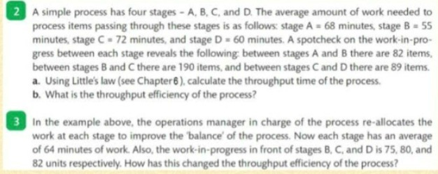 2 A simple process has four stages - A. B. C,