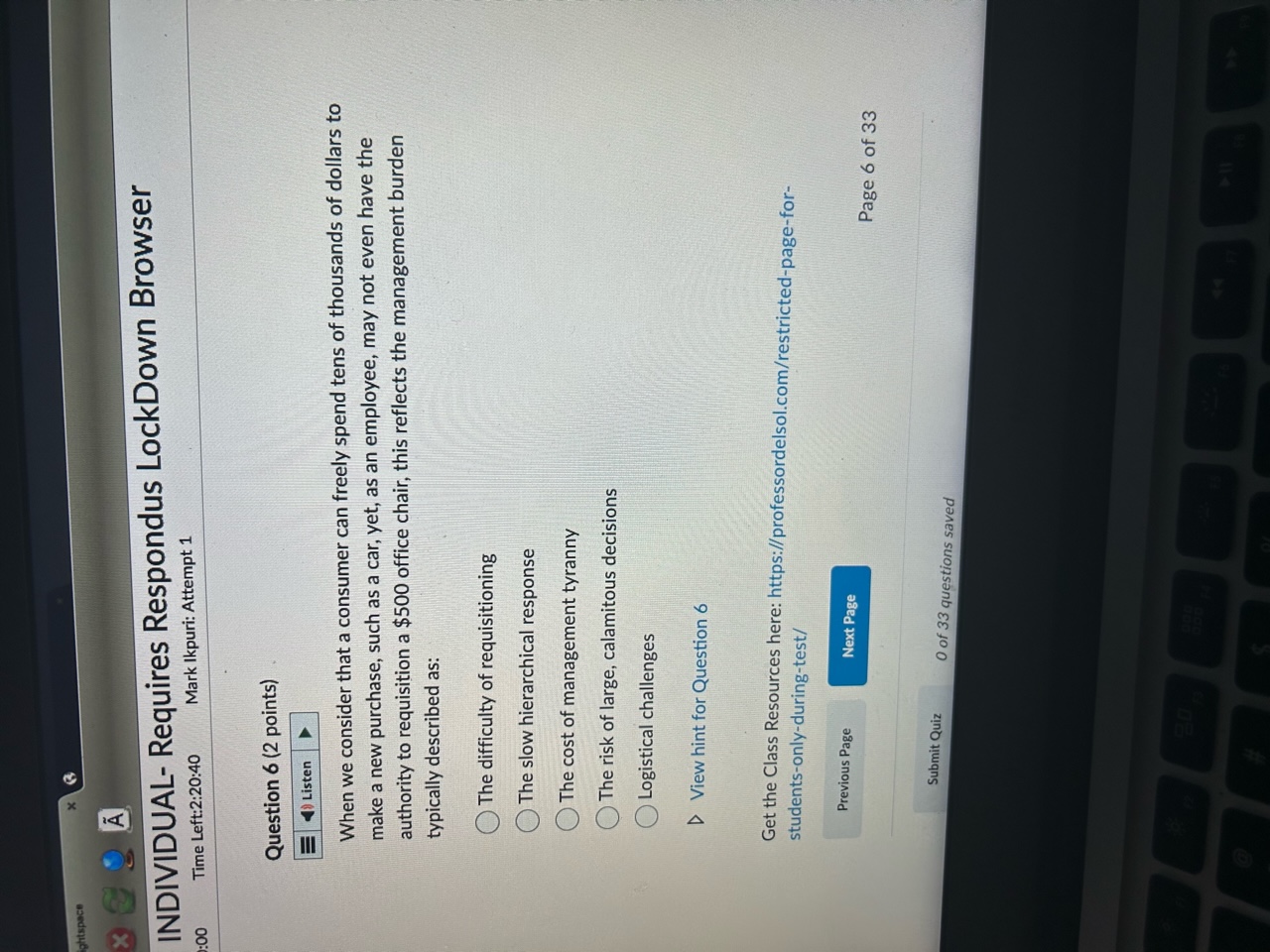 33 questions saved 203Brightspace x 3 1 - INDIVIDUAL- Requires Respondus LockDown