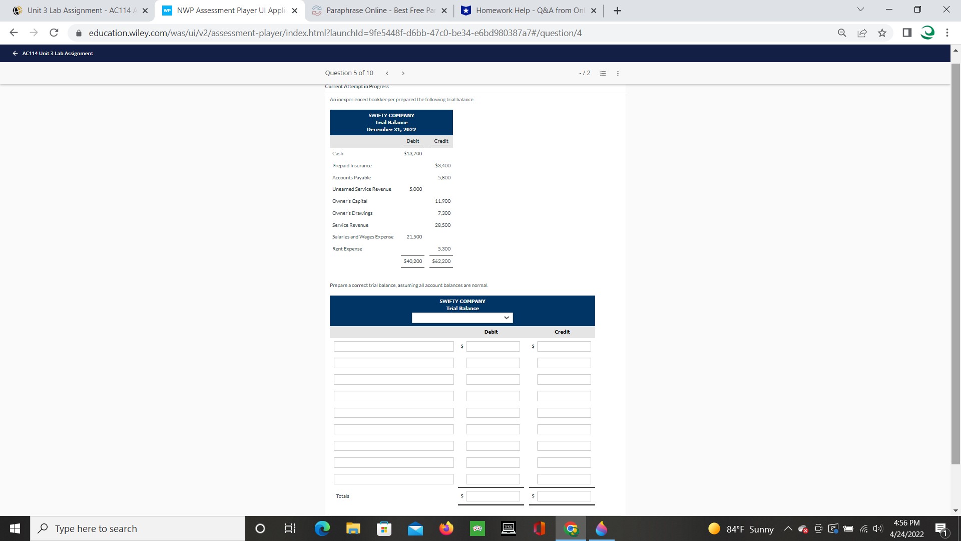  Unit 3 Lab Assignment - AC114 A x WP NWP Assessment